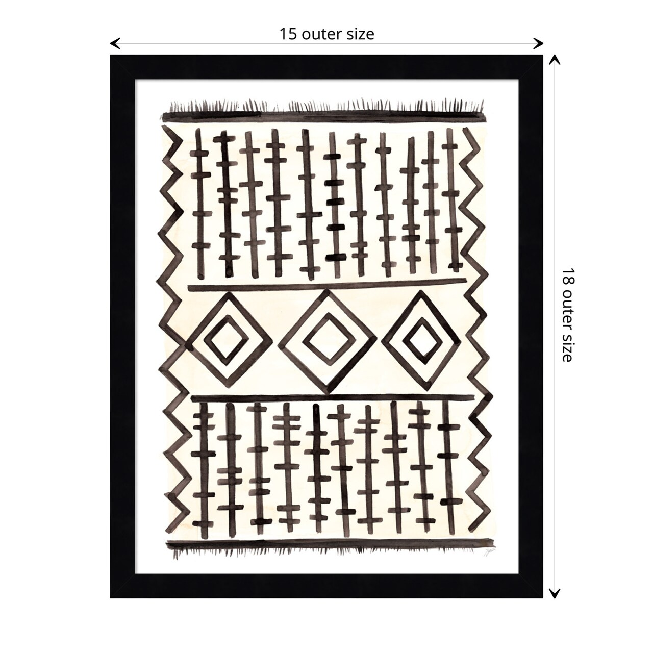 Black Yellow Mountain Range Silhouette by Cat Coquillette Wood Framed Wall Art Print